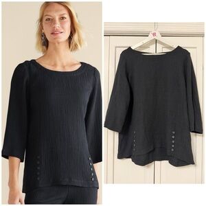 Soft Surroundings Oceo Gauze Tunic Style Number: 2EW85 Black XL Lightweight